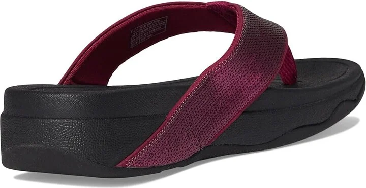 FitFlop Surfa Sequin Toe-post Sandals Women's Wedge Shoes Ruby : 8 M (B), Synthetic - Image 4