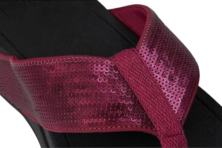 FitFlop Surfa Sequin Toe-post Sandals Women's Wedge Shoes Ruby : 8 M (B), Synthetic - Image 7