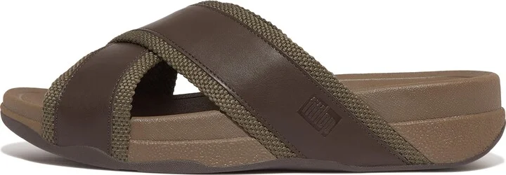 FitFlop SURFER Men'S Webbing/Leather Cross Slides Webbing Polyester