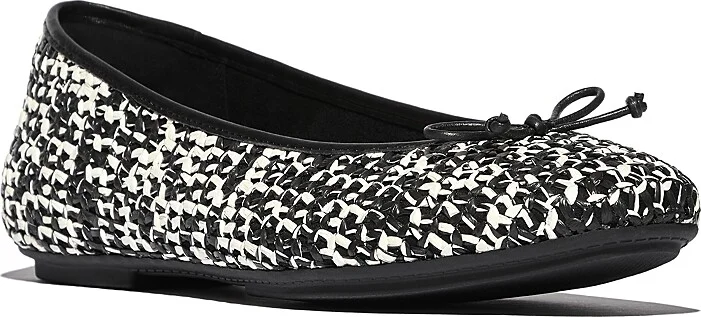 FitFlop Women's Delicato Bow Woven Ballet Flats