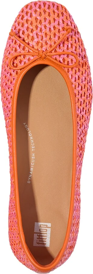 FitFlop Women's Delicato Bow Woven Ballet Flats - Satsuma, Pinkperfect Mix - Image 3