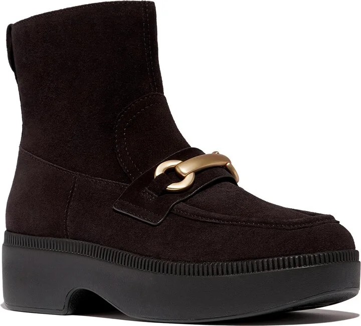 FitFlop Women's F-Luma Chunky Snaffle Square Toe Ankle Boots