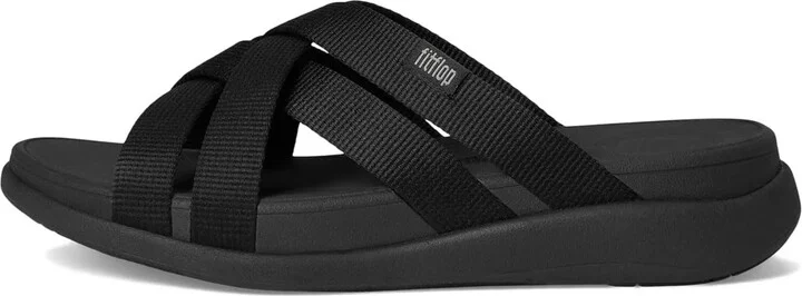 FitFlop Women's F-Mode Go Webbing Flatform Strappy Slides Wedge Sandal