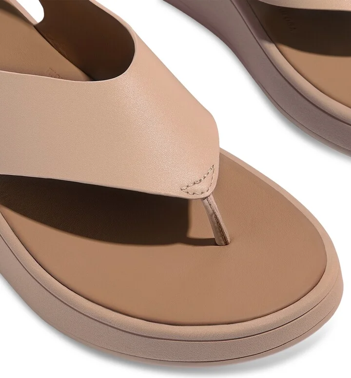FitFlop Women's F-Mode Leather Flatform Back Strap T-Post Sandals - Image 4
