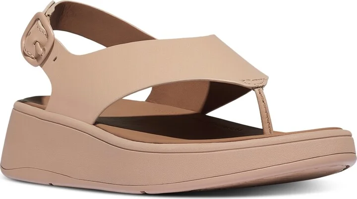 FitFlop Women's F-Mode Leather Flatform Back Strap T-Post Sandals