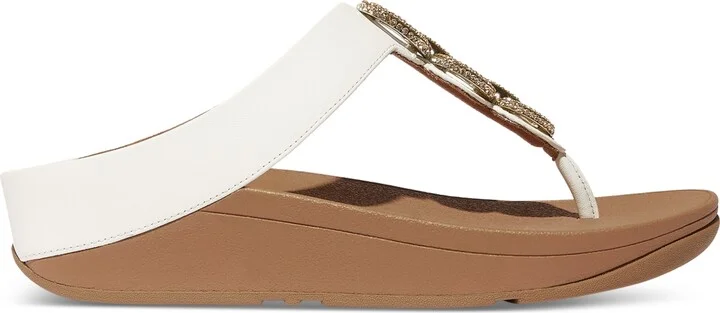 FitFlop Women's Fino Crystal Chain Leather Toe-Post Sandals - Image 6