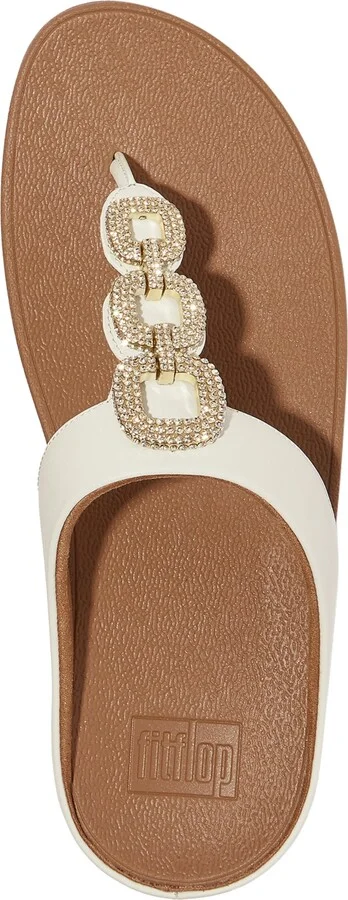 FitFlop Women's Fino Crystal Chain Leather Toe-Post Sandals - Image 7