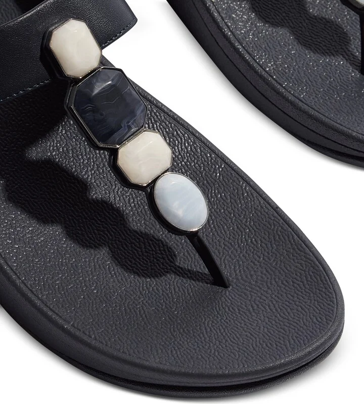 FitFlop Women's Fino Multi-Stone Leather Wedge Sandals - Image 8