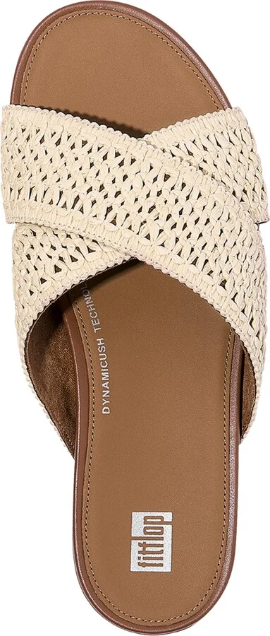 FitFlop Women's Gracie Woven Cross Slide Sandals - Deep Tan, Ivory - Image 3