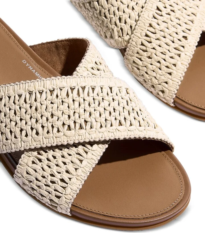 FitFlop Women's Gracie Woven Cross Slide Sandals - Deep Tan, Ivory - Image 4