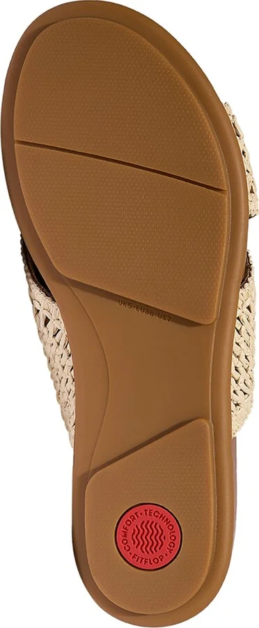 FitFlop Women's Gracie Woven Cross Slide Sandals - Deep Tan, Ivory - Image 5