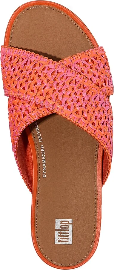 FitFlop Women's Gracie Woven Cross Slide Sandals - Deep Tan, Ivory - Image 7