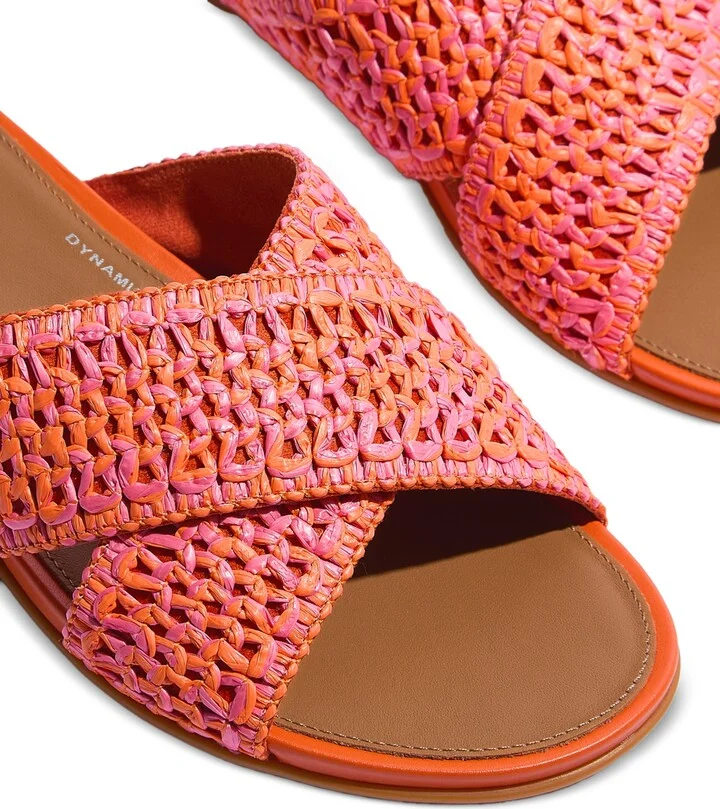 FitFlop Women's Gracie Woven Cross Slide Sandals - Deep Tan, Ivory - Image 8