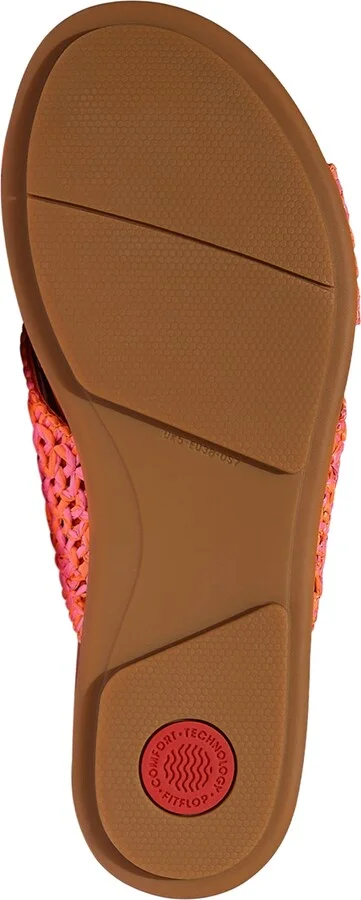 FitFlop Women's Gracie Woven Cross Slide Sandals - Deep Tan, Ivory - Image 9