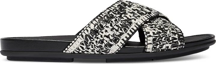 FitFlop Women's Gracie Woven Cross Slide Sandals - Deep Tan, Ivory - Image 10