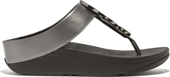 FitFlop Women's Halo Bead-Circle Metallic Toe-Post Sandals - Image 2