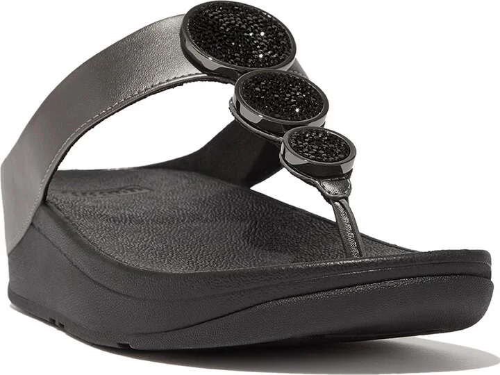 FitFlop Women's Halo Bead-Circle Metallic Toe-Post Sandals - Image 3