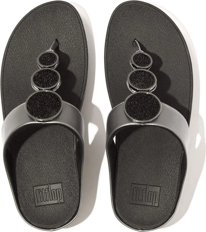 FitFlop Women's Halo Bead-Circle Metallic Toe-Post Sandals - Image 4