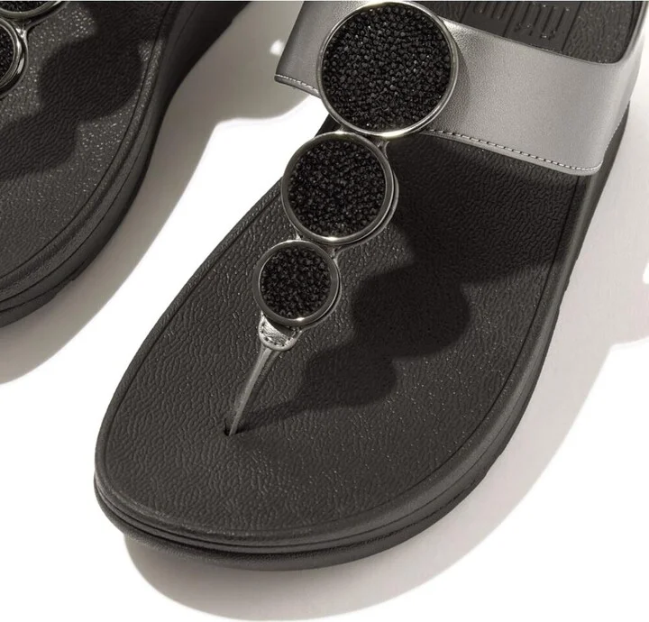 FitFlop Women's Halo Bead-Circle Metallic Toe-Post Sandals - Image 6