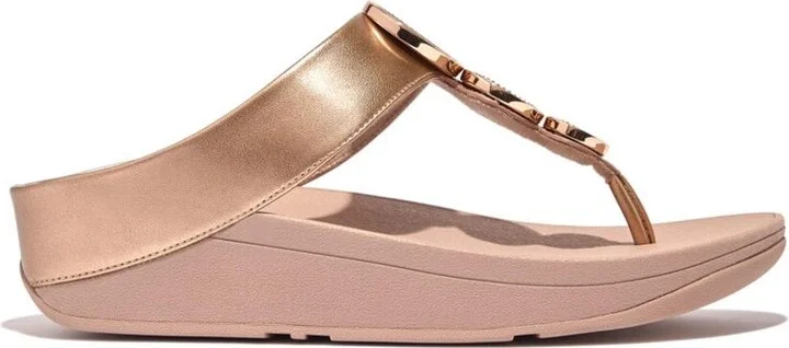FitFlop Women's Halo Bead-Circle Metallic Toe-Post Sandals - Image 7