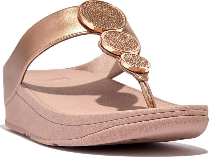 FitFlop Women's Halo Bead-Circle Metallic Toe-Post Sandals - Image 8