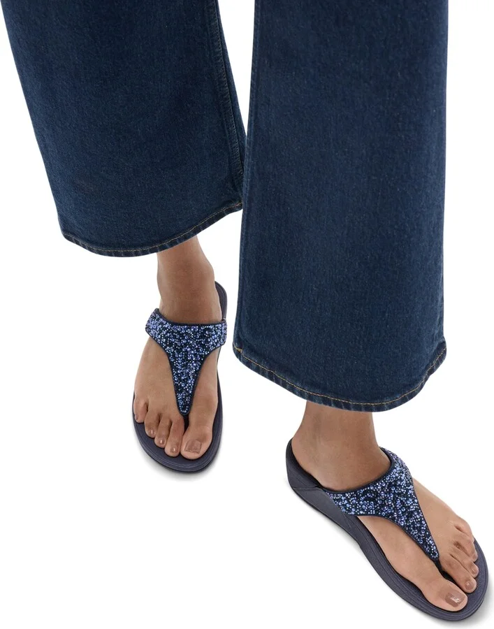 FitFlop Women's Lulu Crystal Mix Toe-Post Wedge Sandals - Image 5