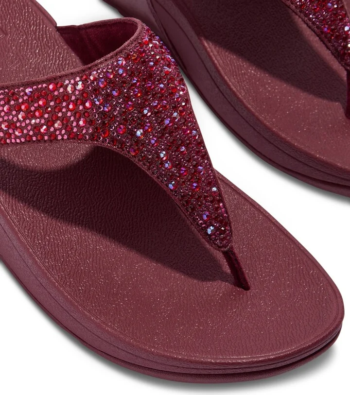 FitFlop Women's Lulu Crystal Mix Toe-Post Wedge Sandals - Image 8
