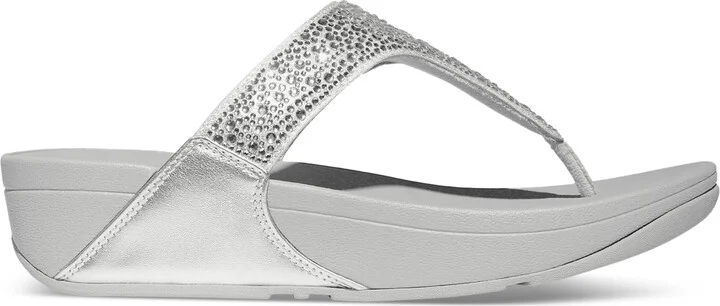 FitFlop Women's Lulu Crystal Mix Toe-Post Wedge Sandals - Image 10