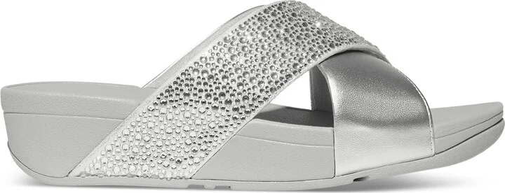 FitFlop Women's Lulu Embellished Metallic Crisscross Slide Sandals - Image 2