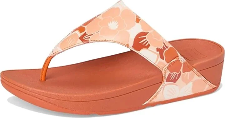 FitFlop Women's Lulu Flowerz Leather Toe-Post Sandals Wedge