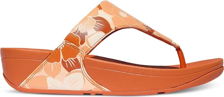 FitFlop Women's Lulu Flowerz Leather Toe-Post Wedge Sandals - Image 2