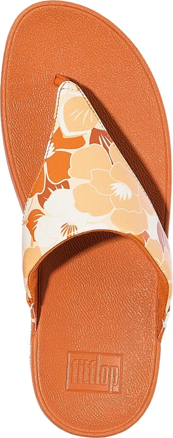 FitFlop Women's Lulu Flowerz Leather Toe-Post Wedge Sandals - Image 3