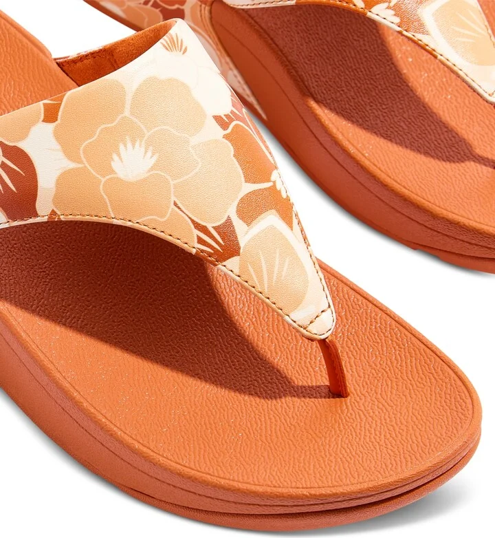 FitFlop Women's Lulu Flowerz Leather Toe-Post Wedge Sandals - Image 4