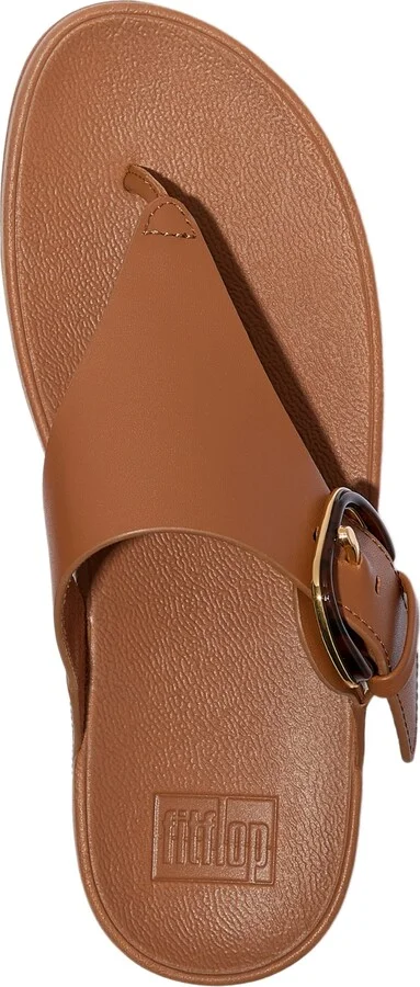 FitFlop Women's Lulu Resin-Buckle Leather Sandals - Image 3