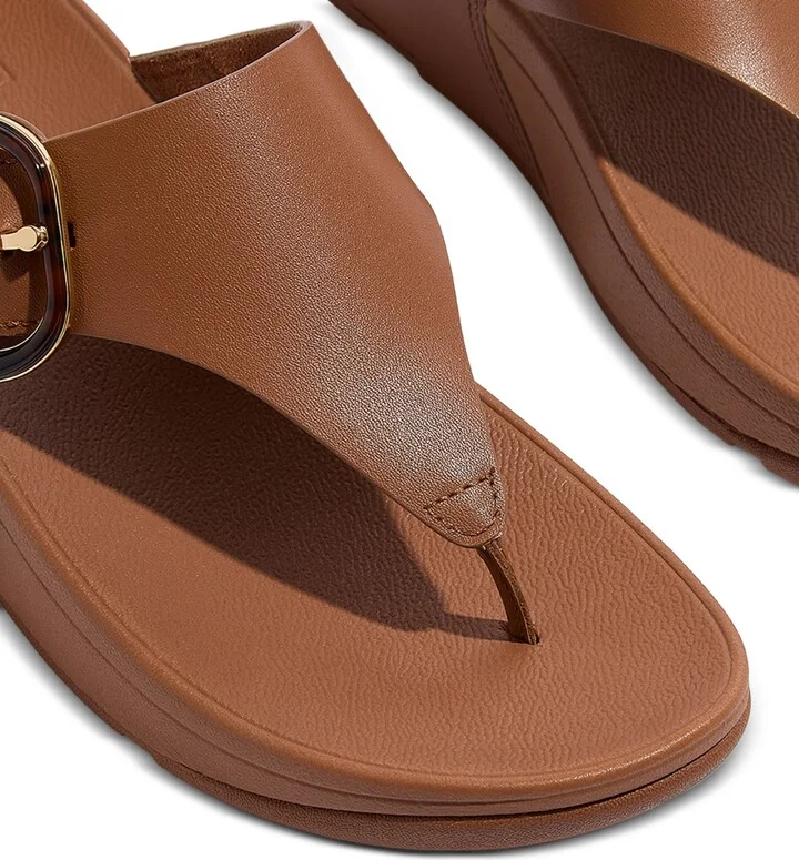 FitFlop Women's Lulu Resin-Buckle Leather Sandals - Image 4