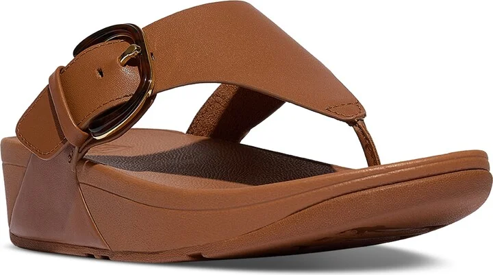 FitFlop Women's Lulu Resin-Buckle Leather Sandals