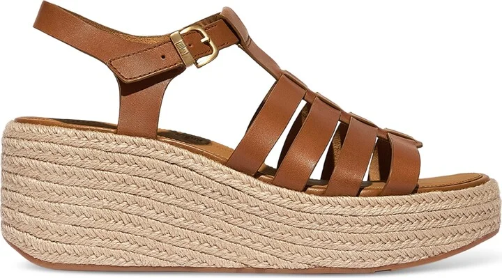FitFlop Women's Platform Espadrille Leather Wedge Sandals - Image 2