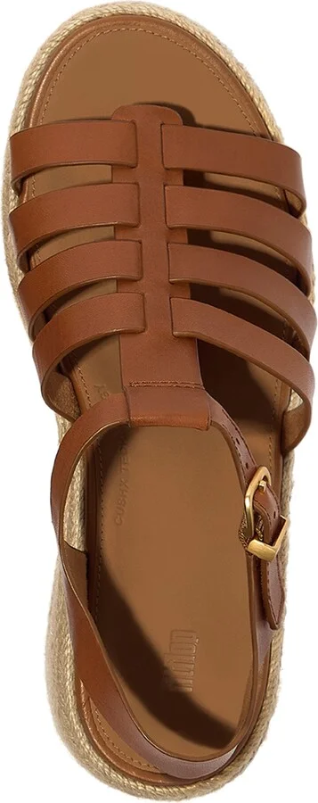 FitFlop Women's Platform Espadrille Leather Wedge Sandals - Image 3