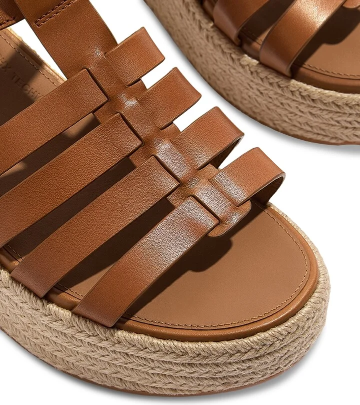 FitFlop Women's Platform Espadrille Leather Wedge Sandals - Image 4