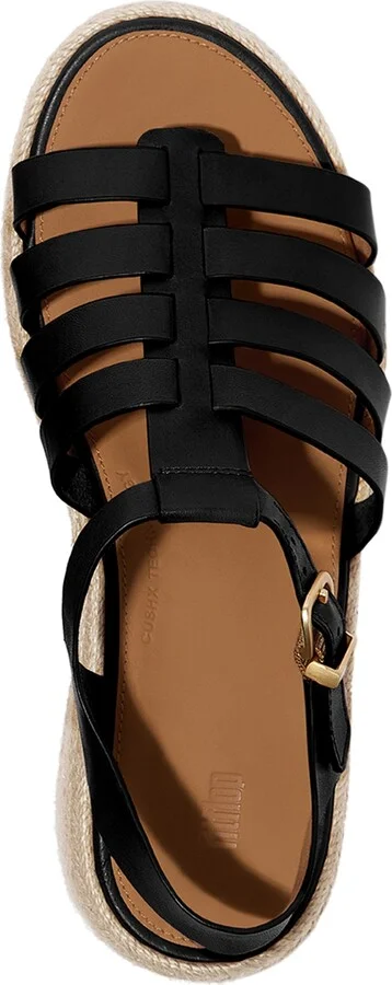 FitFlop Women's Platform Espadrille Leather Wedge Sandals - Image 7