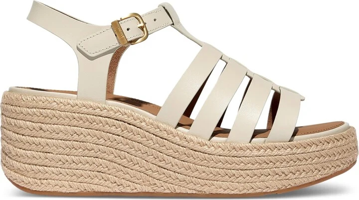 FitFlop Women's Platform Espadrille Leather Wedge Sandals - Image 10