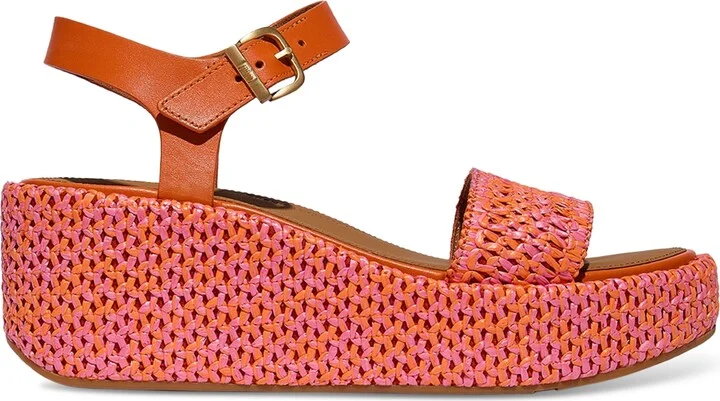 FitFlop Women's Platform Woven Wedge Sandals - Deep Tan, Ivory - Image 6