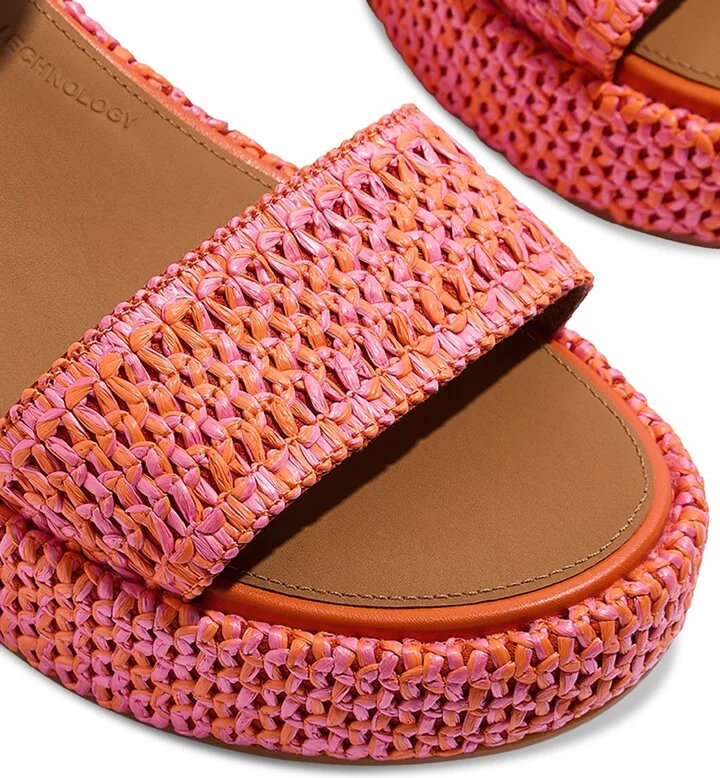 FitFlop Women's Platform Woven Wedge Sandals - Deep Tan, Ivory - Image 8
