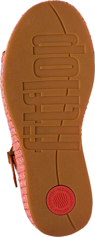 FitFlop Women's Platform Woven Wedge Sandals - Deep Tan, Ivory - Image 9