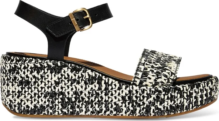 FitFlop Women's Platform Woven Wedge Sandals - Deep Tan, Ivory - Image 10
