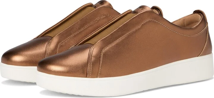FitFlop Women's Rally Elastic Metallic Leather Slip-On Sneakers