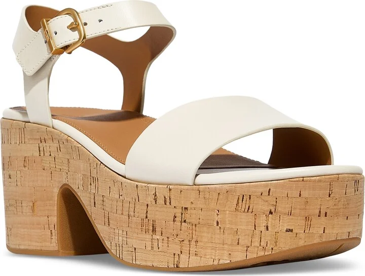 FitFlop Women's Strappy Leather Cork Platform Sandals