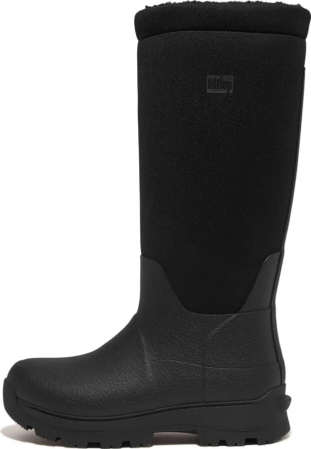 FitFlop WONDERWELLY ATB High-Performance Fleece-Lined Roll-Down Wellington Boots Natural Rubber Mix
