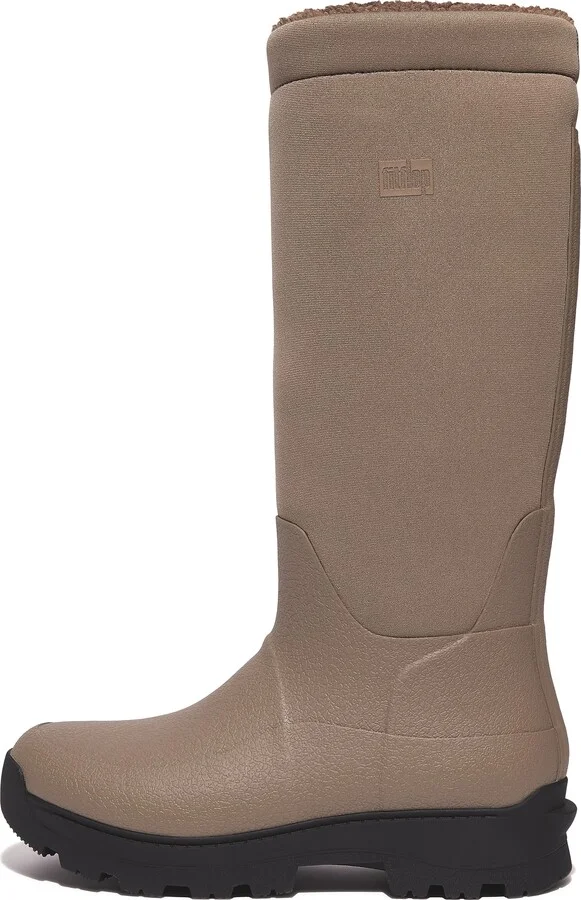 FitFlop WONDERWELLY ATB High-Performance Fleece-Lined Roll-Down Wellington Boots Natural Rubber Mix