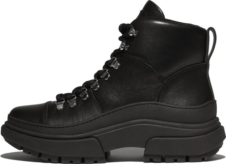 FitFlop WYLDER Leather Hiker-Lace Boots Leather/Rubber